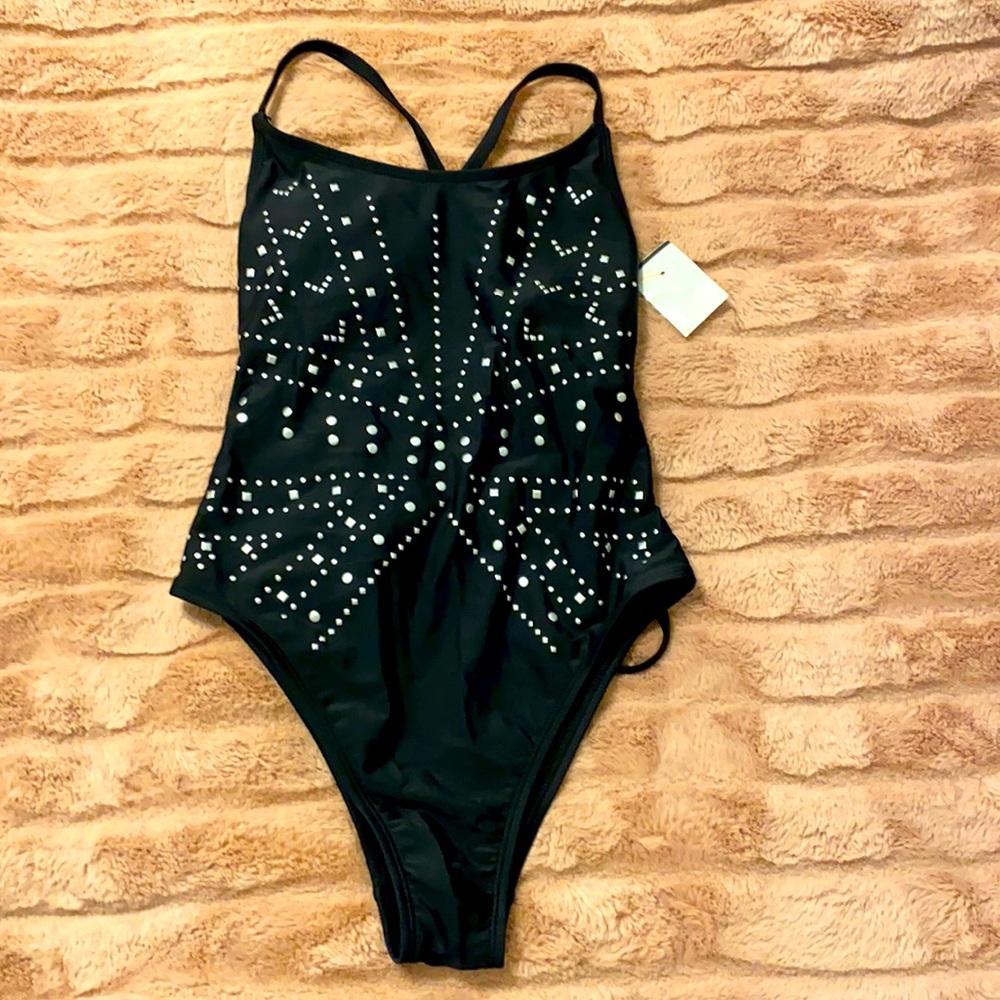 Juniors Black One-Piece Swimsuit